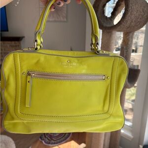 kate spade chartreuse green leather mott street fisher satchel